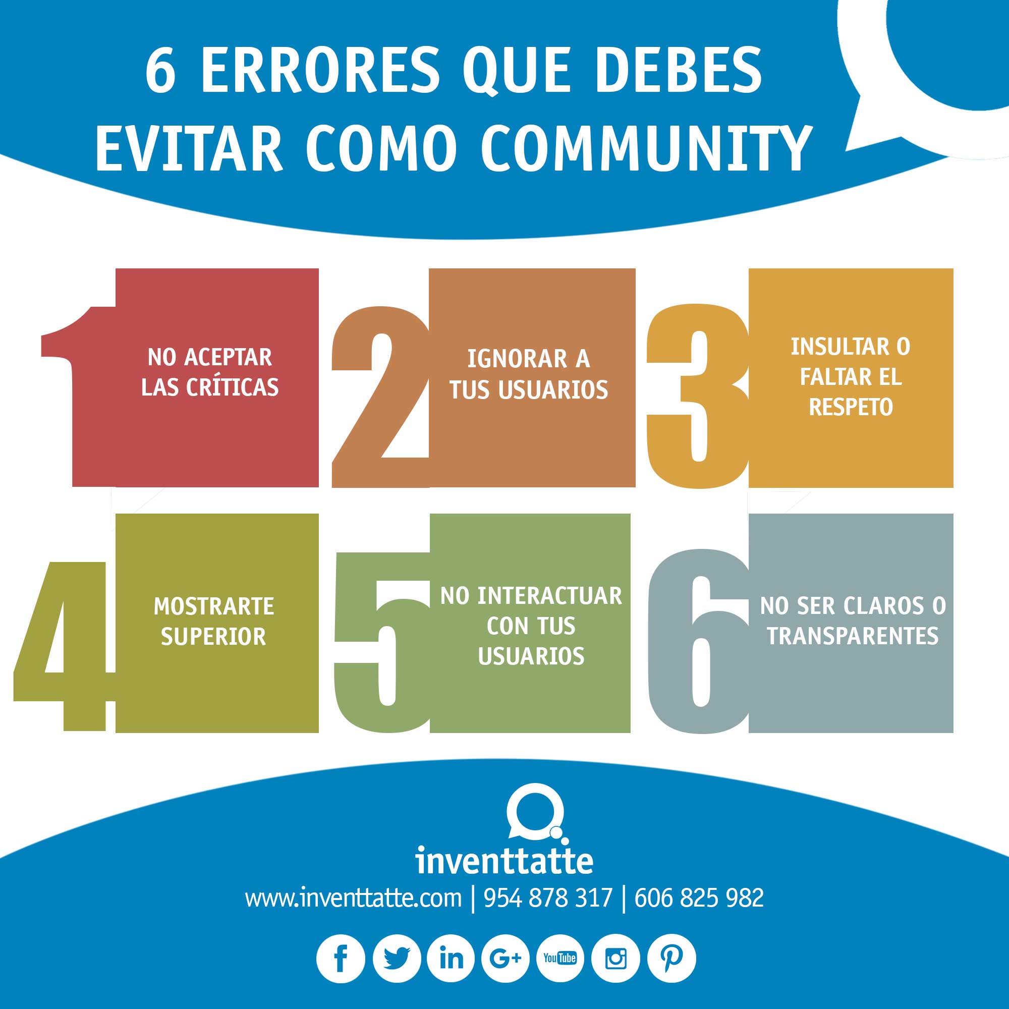 Infografía 6 Errores Que Debes Evitar Como Community Manager